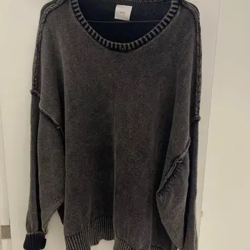 Luis 데미지 니트 남성용 프리 사이즈 그레이 블랙