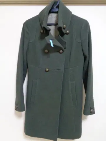 [ 아쿠아걸 ] 올리브색 더블 브레스트 울 피 코트