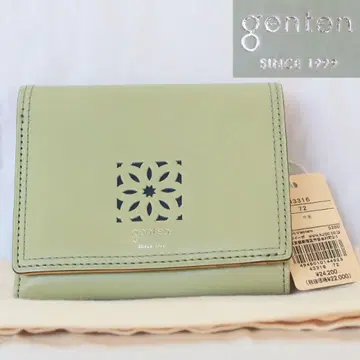 겐텐 미사용 피코 컷워크 동전 지갑 포함 2단 접이식 지갑