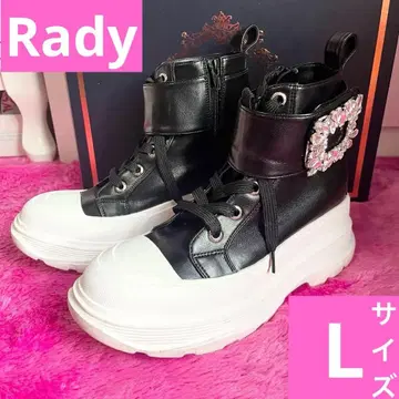 rady 레이디 통굽 스니커즈 비쥬 벨트 하이컷 스니커즈 24