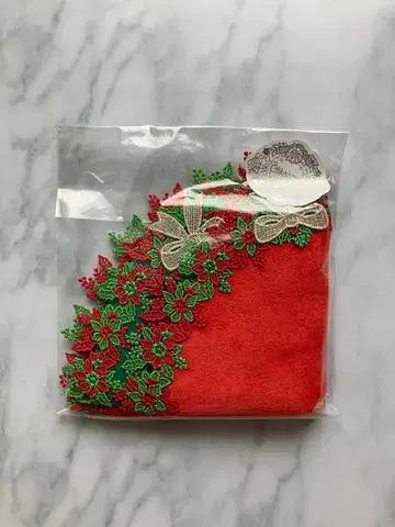 치카자와 레이스 손수건 리스 크리스마스 2장