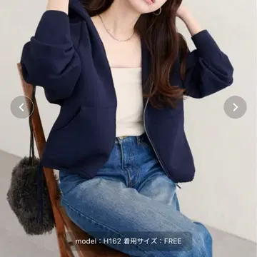 니트 지퍼 후디 블루종