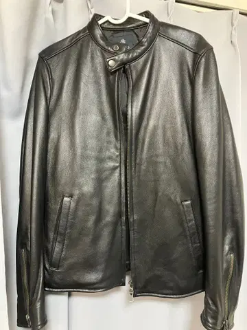 나노 블랙 가죽 싱글 라이더 자켓