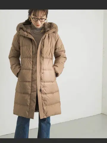 어반 리서치 롱 다운 코트 베이지 나노 유니버스 유나이티드