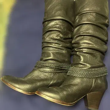 엘모 가죽 롱 부츠