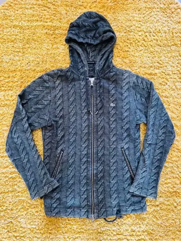 [ 레어 완판 ] Lacoste 후드 부착 케이블 짜임 자켓