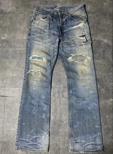 BACKLASH 데미지 데님 팬츠 y2k