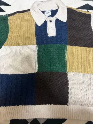 OBEY 패치워크 니트 피케 셔츠