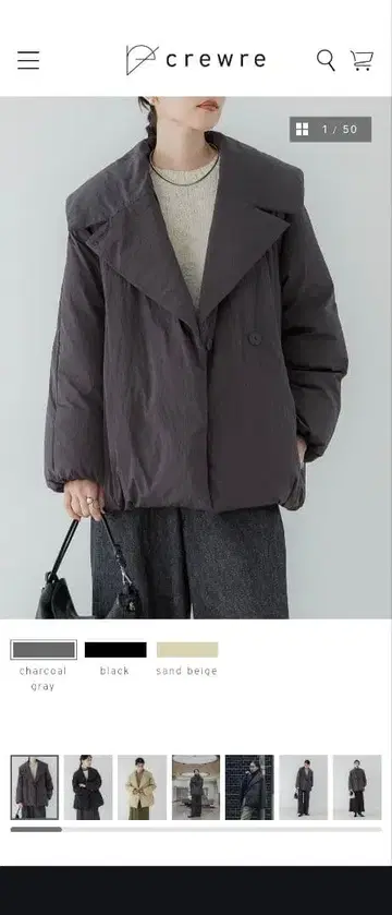 크루레 다운 자켓 차콜 그레이 3