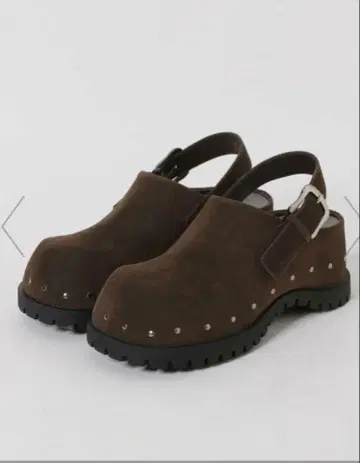 JEANASIS 브라운 스웨이드 사보 샌들