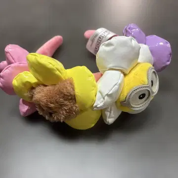 USS 미니언 꽃 모양 봉제 인형 머리띠