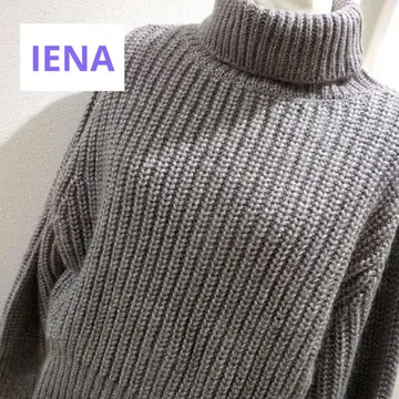 IENA 라메 그레이 터틀 니트 스웨터 새상품급