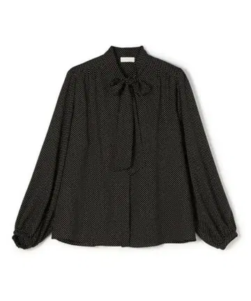 보르지 미니 도트 프린트 보타이 블라우스 투모로우랜드