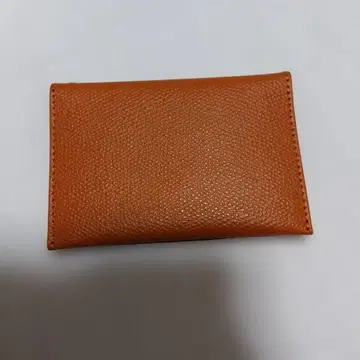 오렌지 가죽 카드 케이스