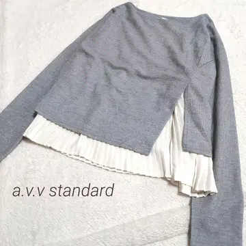 a.v.v standard 플리츠 도킹 루즈핏 티셔츠 그레이