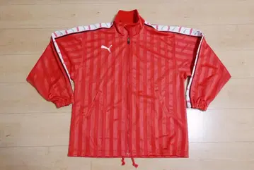 푸마 PUMA 저리 상의 레드 x 화이트 빨간색 SS 사이즈