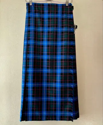새상품급 GlenFyne 영국제 퀼트 스커트 체크 롱 스커트