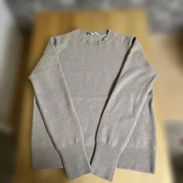 유니클로 캐시미어 100% 크루넥 니트 베이지 L