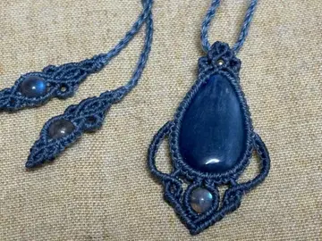 카이어나이트 마크라메 목걸이