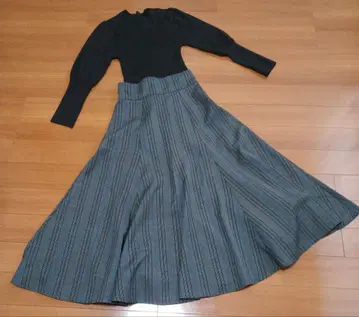 FRAY I.D 원피스 니트 체크 리본 캐시미어 도킹