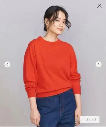 [ 새상품급 ] BEAUTY&YOUTH 울 캐시미어 쿨넥 니트 레드