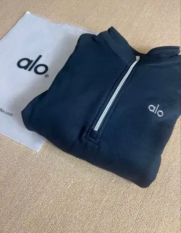 ALO YOGA 집업 트레이닝복 맨투맨 블랙 alo yoga