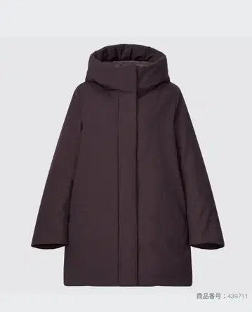 유니클로 UNIQLO 하이브리드 다운 숏코트 S 와인 WINE