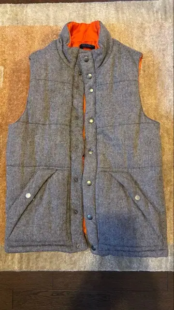 리버서블 다운 베스트 그레이/오렌지