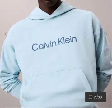 Calvin Klein 라이트 블루 후드티 L 스카이블루