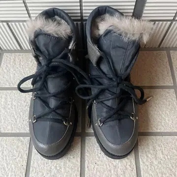 지미추 다크 그레이 퍼 어그 부츠