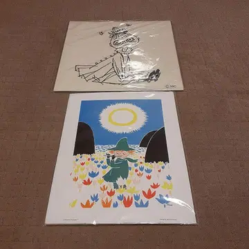 무민 미므라 언니 월 스티커와 스너프킨 플루트 부는 포스터