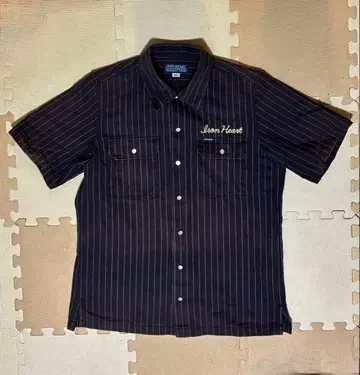 아이언 하트 워배시 반팔 셔츠 / IRON HEART 네이비