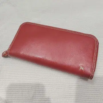 cotone 가죽 장지갑 빨간색 꽃 미사용 새상품