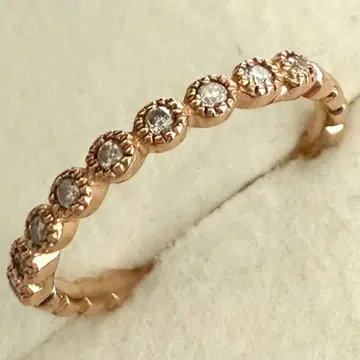 agete 아가트 K10 프릴 반지 5호 핑크 골드 다이아몬드