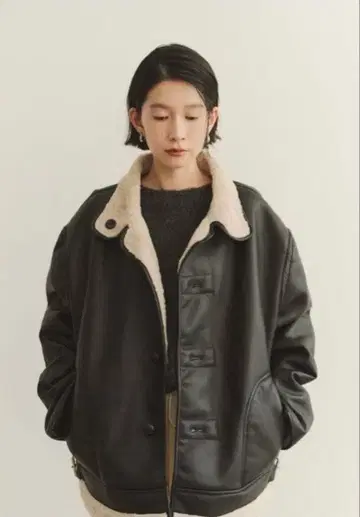 FASHIRU 보아 페이크 무스탕 리버서블 자켓