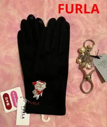 FURLA 블랙 장갑과 장갑 홀더