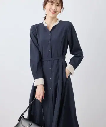 [ 완판템 ] 로페피크닉 배색 모듬 셔츠 원피스