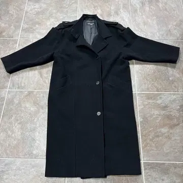 allegri 블랙 롱 코트 울