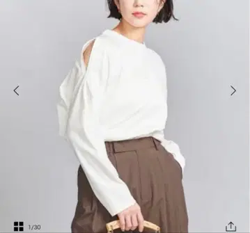 beauty&youth 코튼 슬릿 슬리브 T셔츠