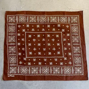 레어 60s 반다나 엘리펀트 브라운 USA 빈티지