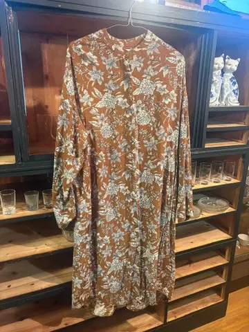 N 플라워 프린트 셔츠 원피스 M