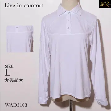 새상품급 Live in comfort 상의 피케 셔츠 긴팔 히든 버튼