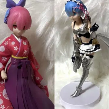 [ 구하기 어려움 ] 리제로 렘 라무 피규어 세트 상자 없음