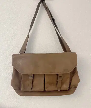 츠치야 가방 브라운 가죽 숄더백