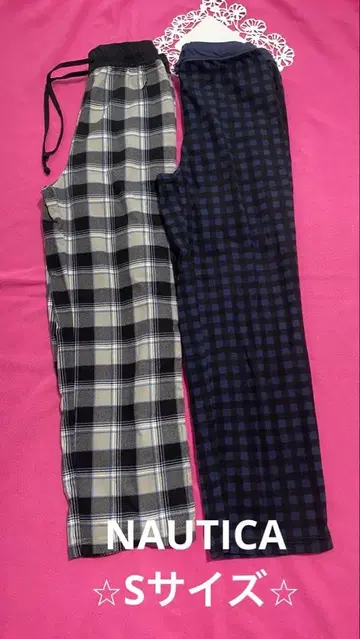 NAUTICA 와이드 체크 팬츠 묶음 판매 파자마 구제 의류