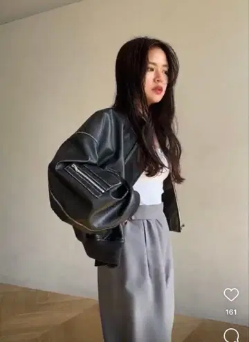 시루무린 빈티지 에코 가죽 블루종 Vintage ECO