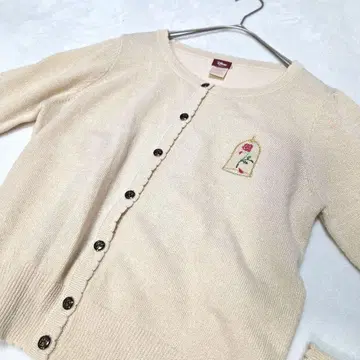 Honey Bunch 미녀와 야수 라메 믹스 가디건 디즈니 자수