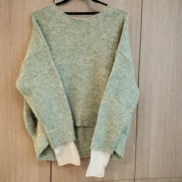 리브 드와 레이어드 커프스 니트