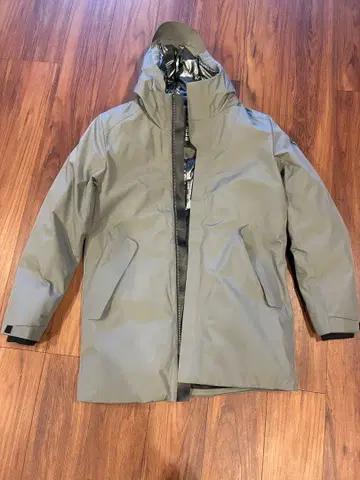 REPLAY 후드 부착 다운 자켓 그레이