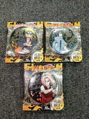 나루토 금 캔뱃지 3개 세트